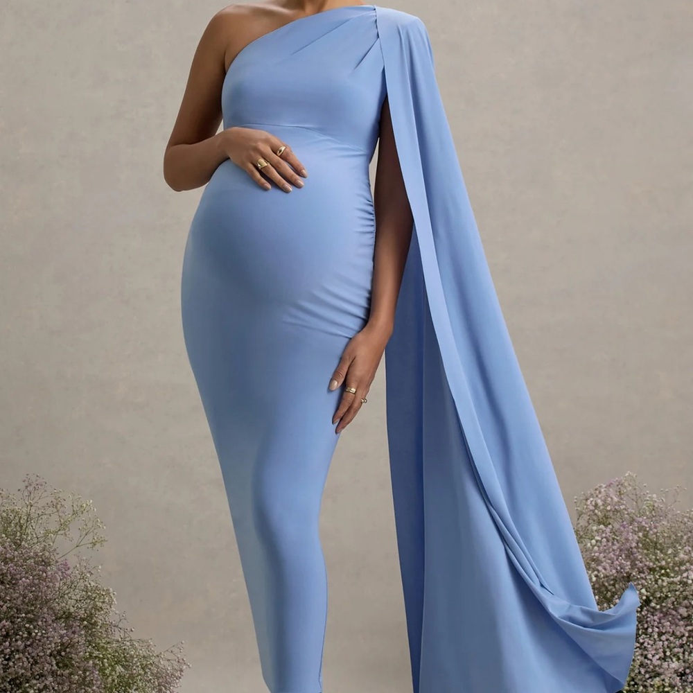 Club L London Maternity Dress (Amaryllis Powder Blue)